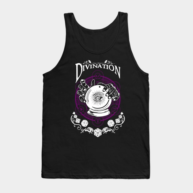 Divination - D&D Magic School Series: White Text Tank Top by Milmino